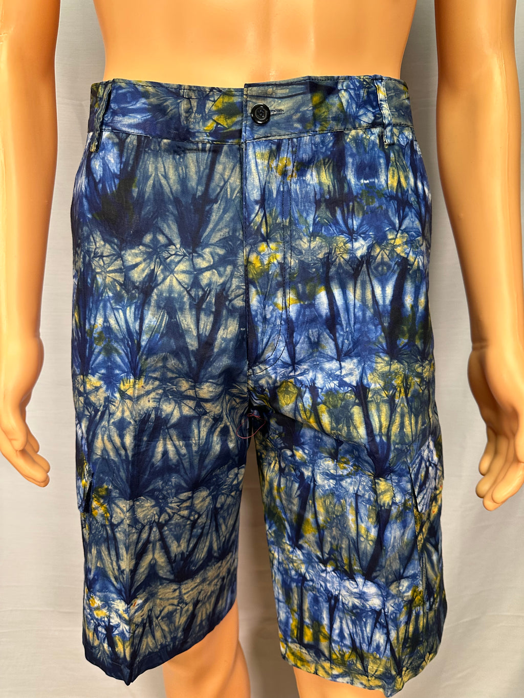 Short cargo Temlay - Bleu et jaune