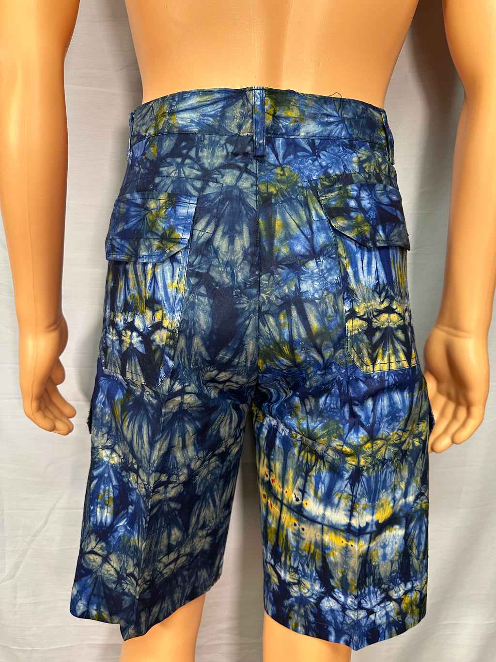 Short cargo Temlay - Bleu et jaune