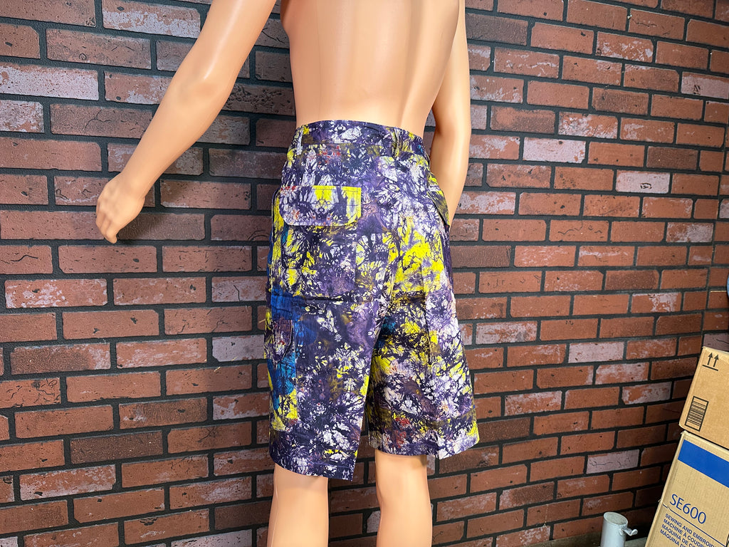 Temlay Cargo Short - Yellow & Purple