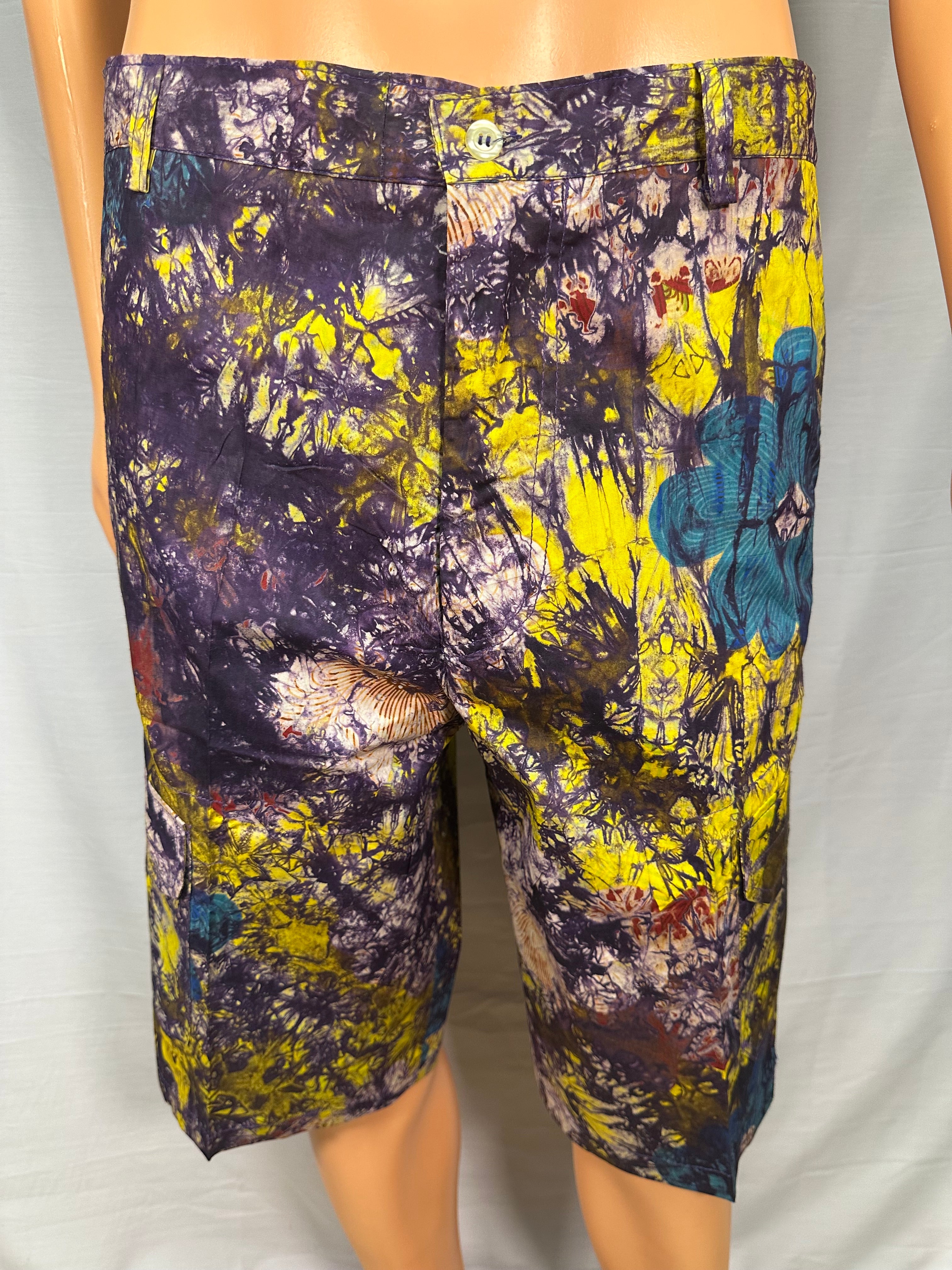Short cargo Temlay - Jaune et violet